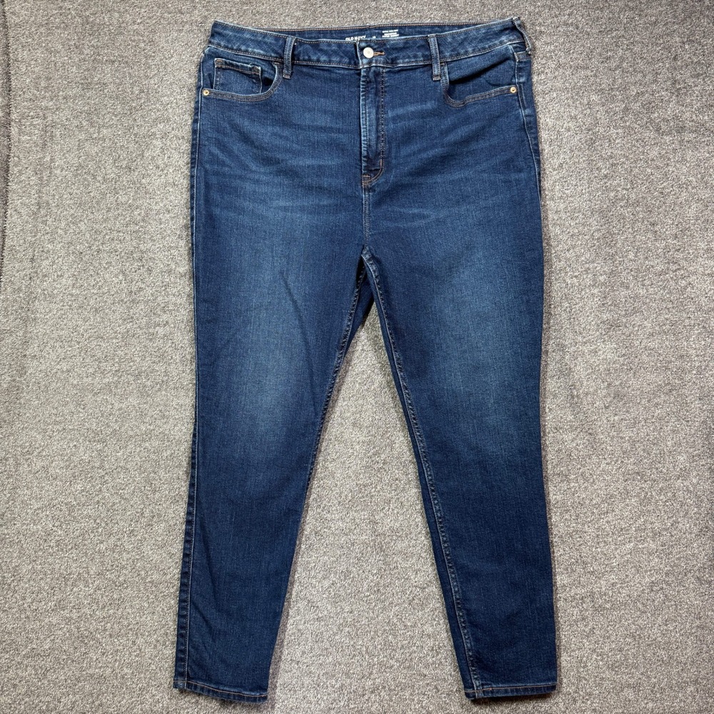 Old‎ Navy Jeans Womens 18 Rockstar Super Skinny Extra High Rise 360 Stretch Blue